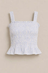 Harley Top in Blue & White Pinstripe