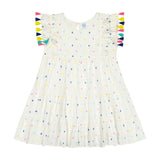 Sophie Girl's Tassel Dress Confetti Swiss Dot, Confetti Swiss Dot