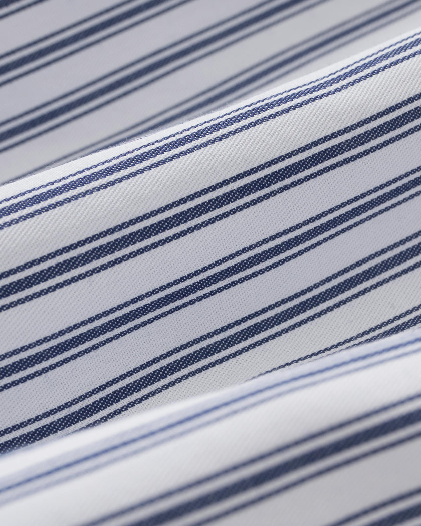 The Celine Poplin Pajama Set in Navy French Ticking