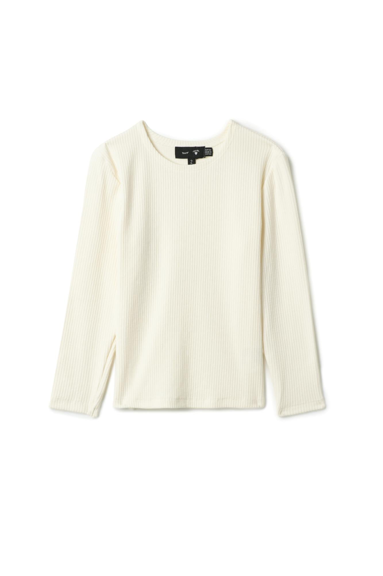 Pointelle Long Sleeve Rib Top