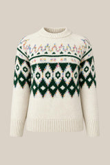 Acadia Sweater in Green & Cream