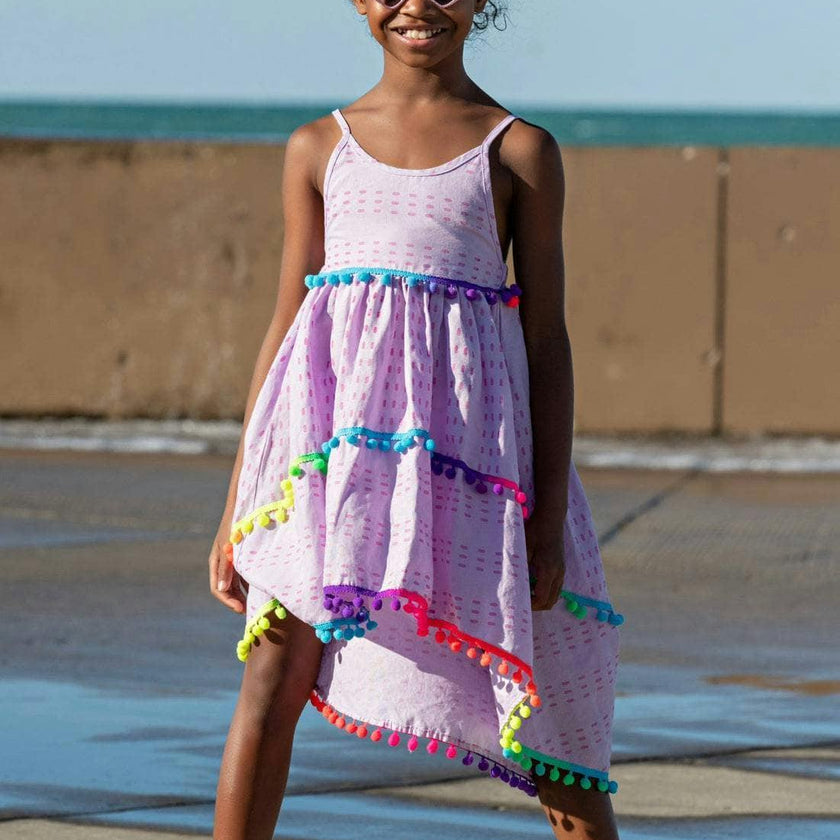 St. Barths Pom Pom High Low Dress