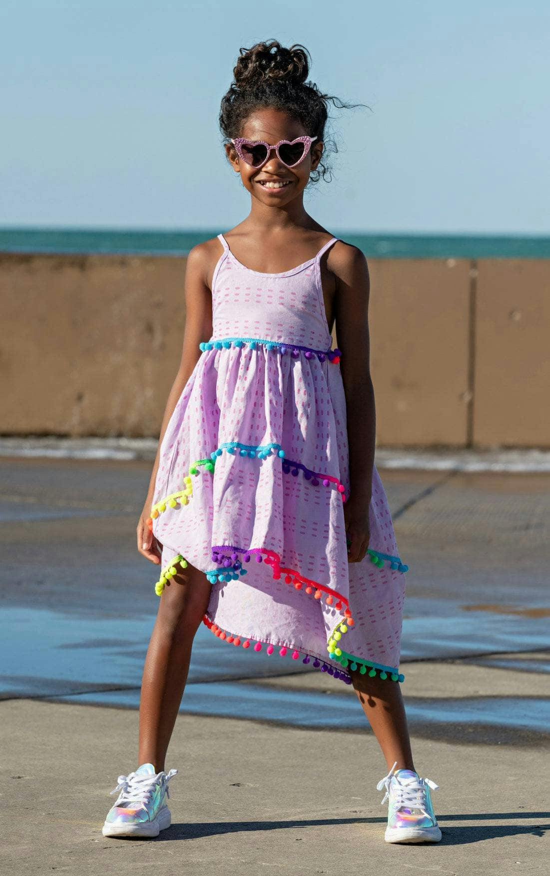 St. Barths Pom Pom High Low Dress