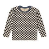 Organic Tee & Foldover Pants Set - Midnight Check