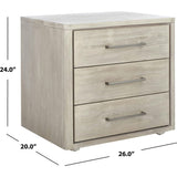 Rosey 3 Drawer Nightstand
