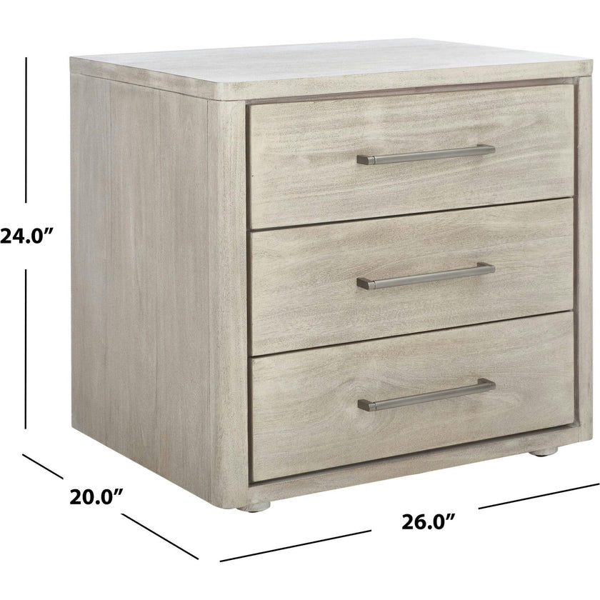 Rosey 3 Drawer Nightstand