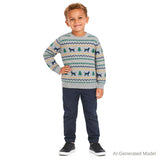 Boys Sweater & Jogger Set | Winter Dogs - Grey