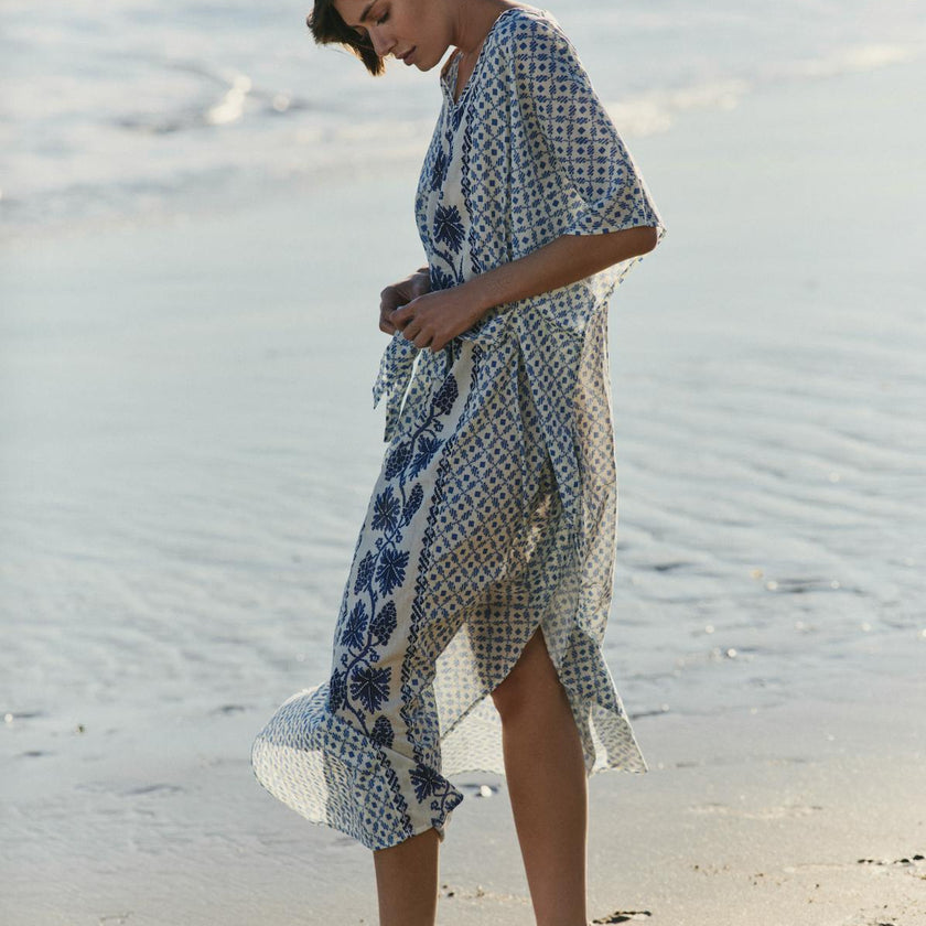 Carrie Caftan in Santorini Dots