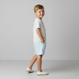 Organic Terry Tee & Shorts Set - Cabana Stripes