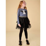 Tiered Tulle Skirt, Black