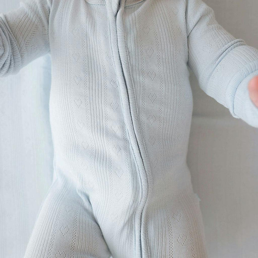 Soft Cloud Blue Pointelle Convertible One Piece