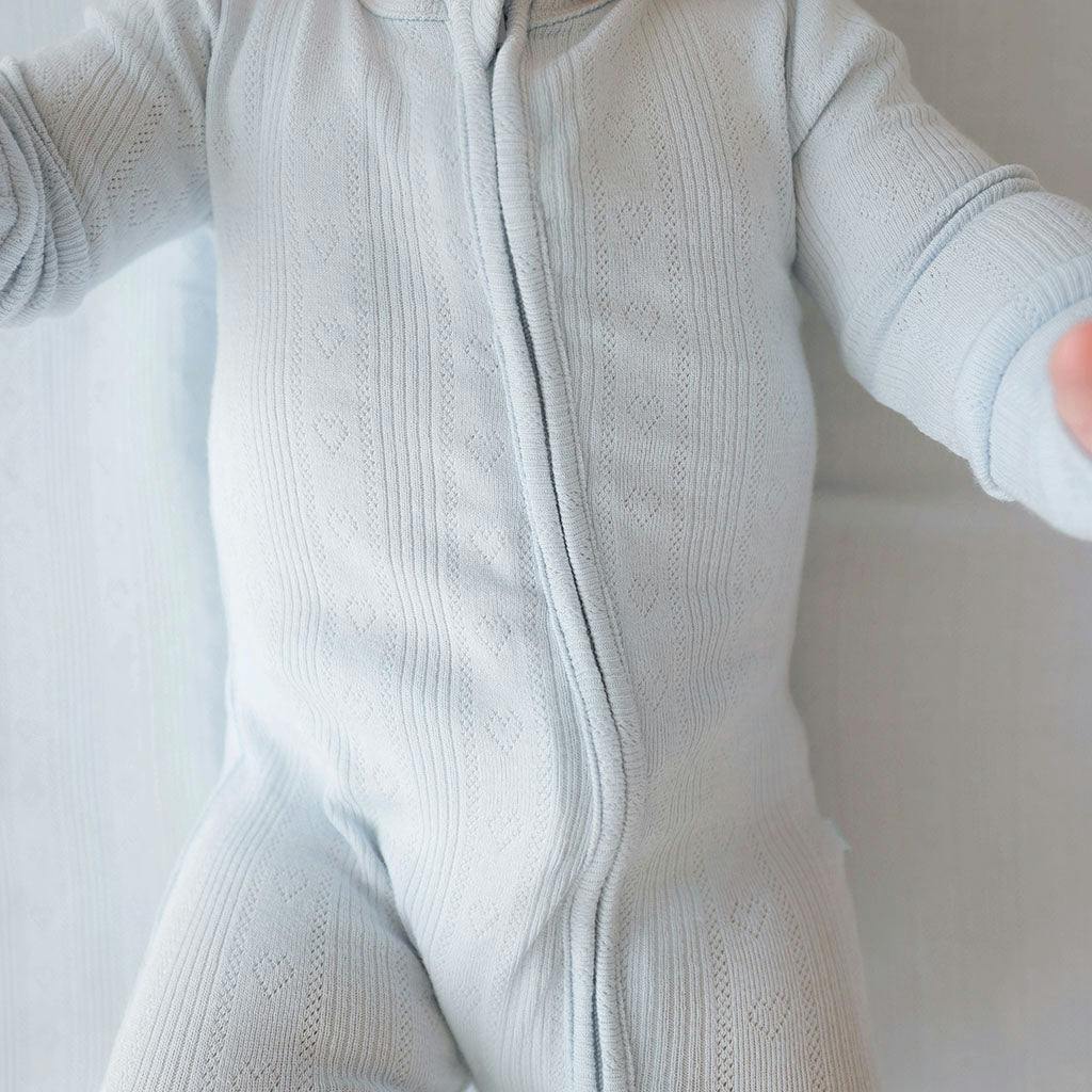 Soft Cloud Blue Pointelle Convertible One Piece