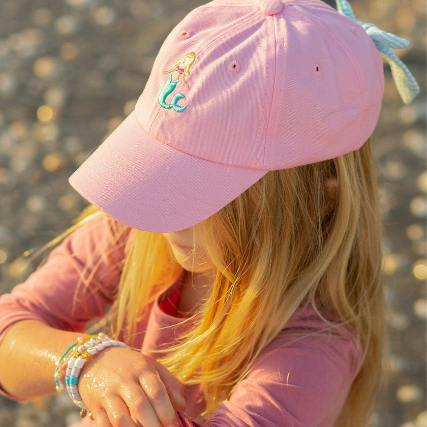 Pink Mermaid Bow Baseball Hat