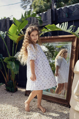 Rose Dot 3-Quarter Sleeve Dress