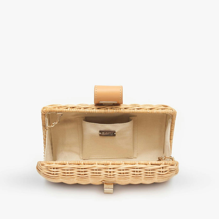 Women's Lou Wicker Clutch With Drop-In Chain Strap