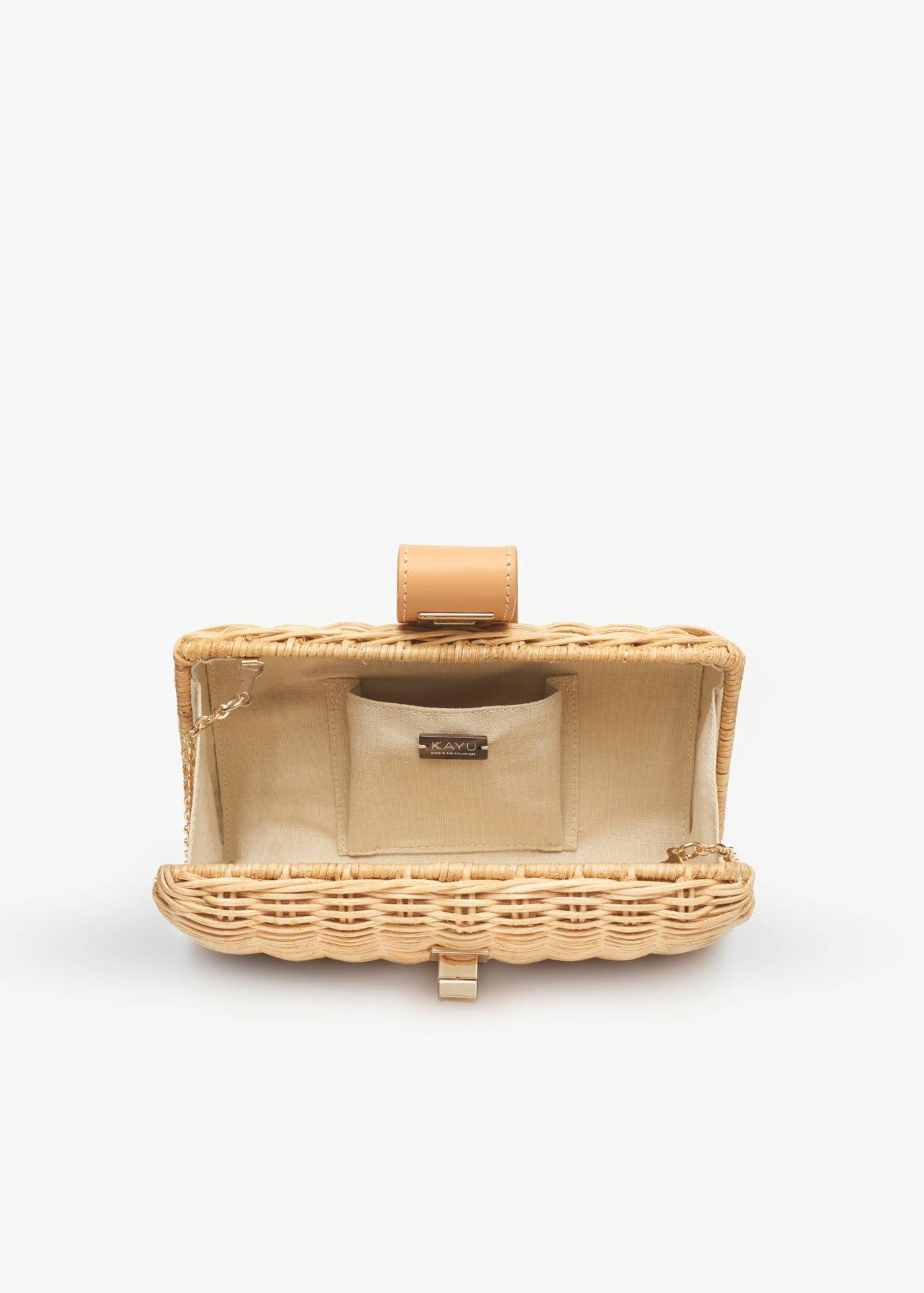 Women's Lou Wicker Clutch With Drop-In Chain Strap