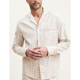 Men's Twill Pajama Set in Light Blue Gingham