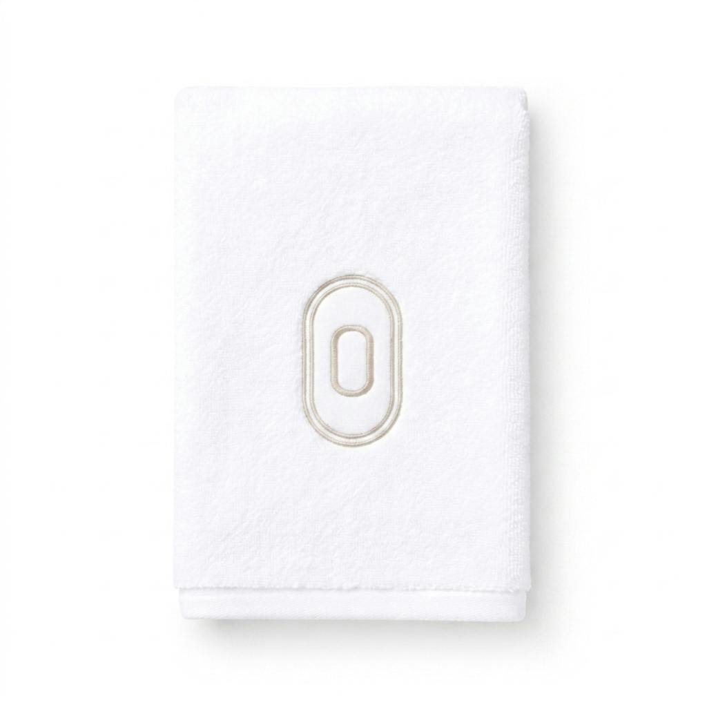 DH Oval Monogram Embroidered Fingertip Towel