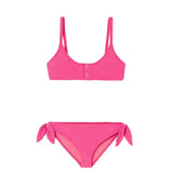 Girls' bikini bralette with snap buttons, pink/gold | CALYPSO 2P