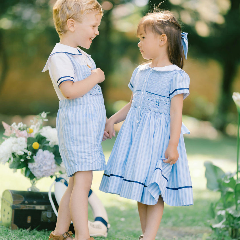 George Blue Stripe Overalls and Shirt