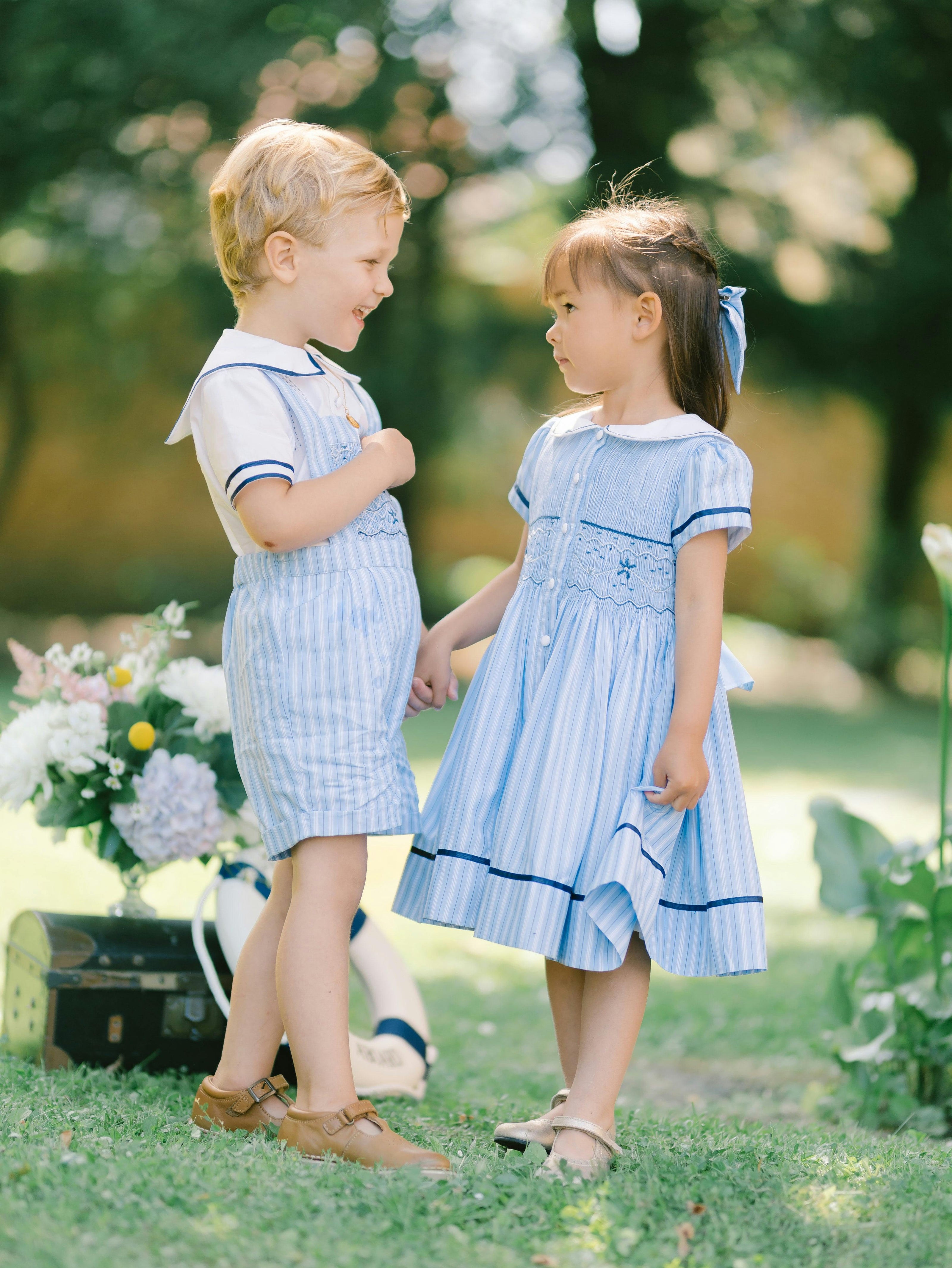 George Blue Stripe Overalls and Shirt