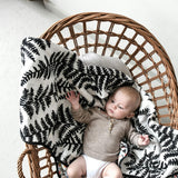 PLANT PRINT MUSLIN BLANKET - reversible newborn to 4 months / 5+ months