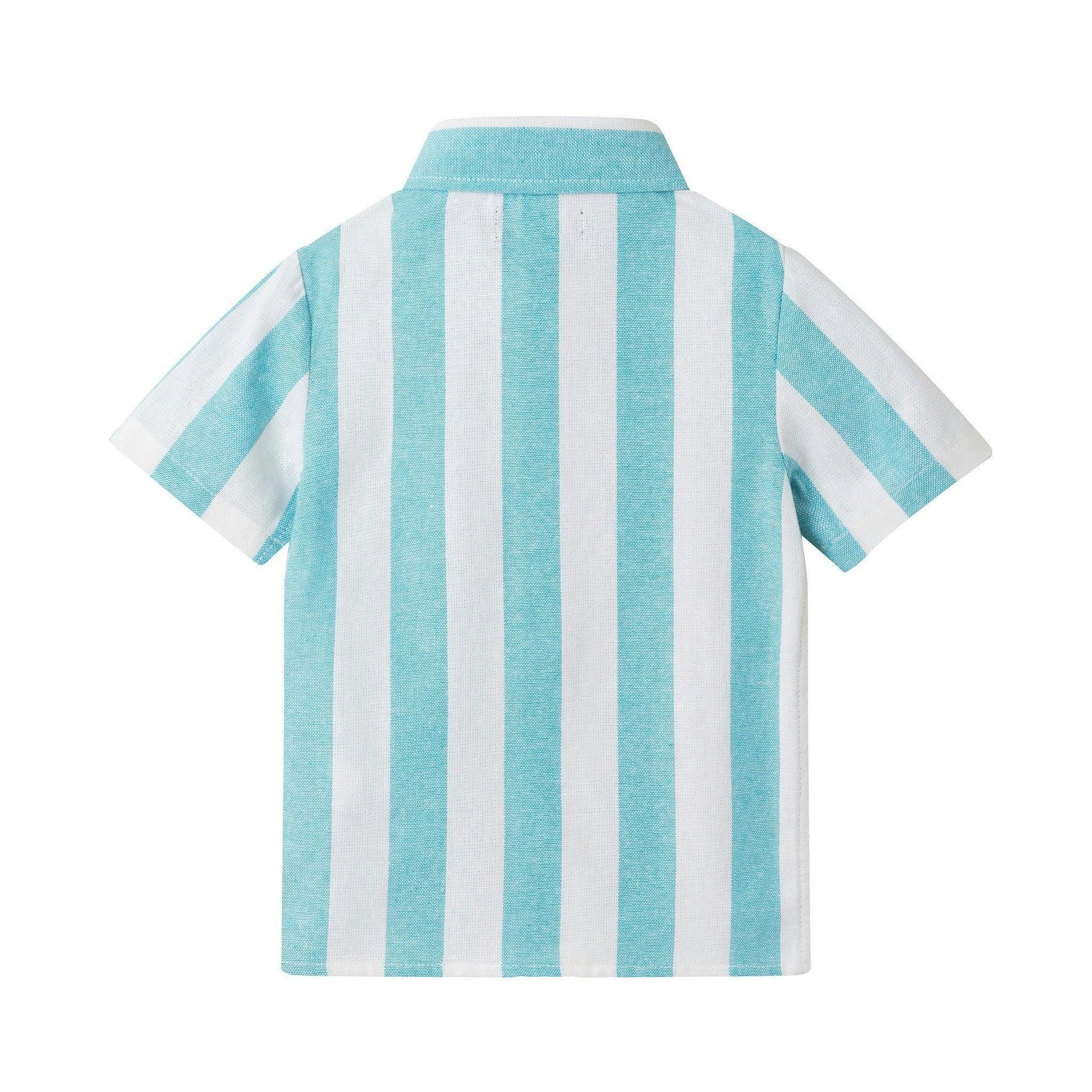 Infant Boys Airy Oxford Set | Green Stripe