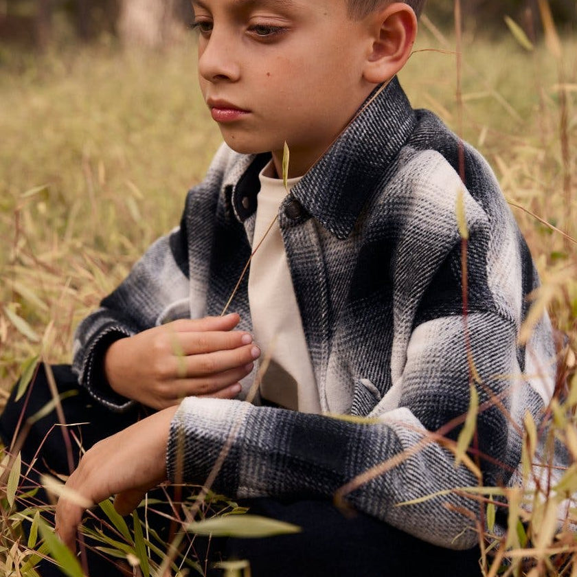 Elongated Oversized Plaid Shirt Jacket