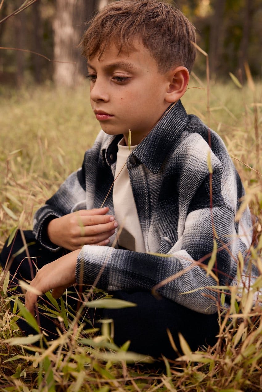 Elongated Oversized Plaid Shirt Jacket