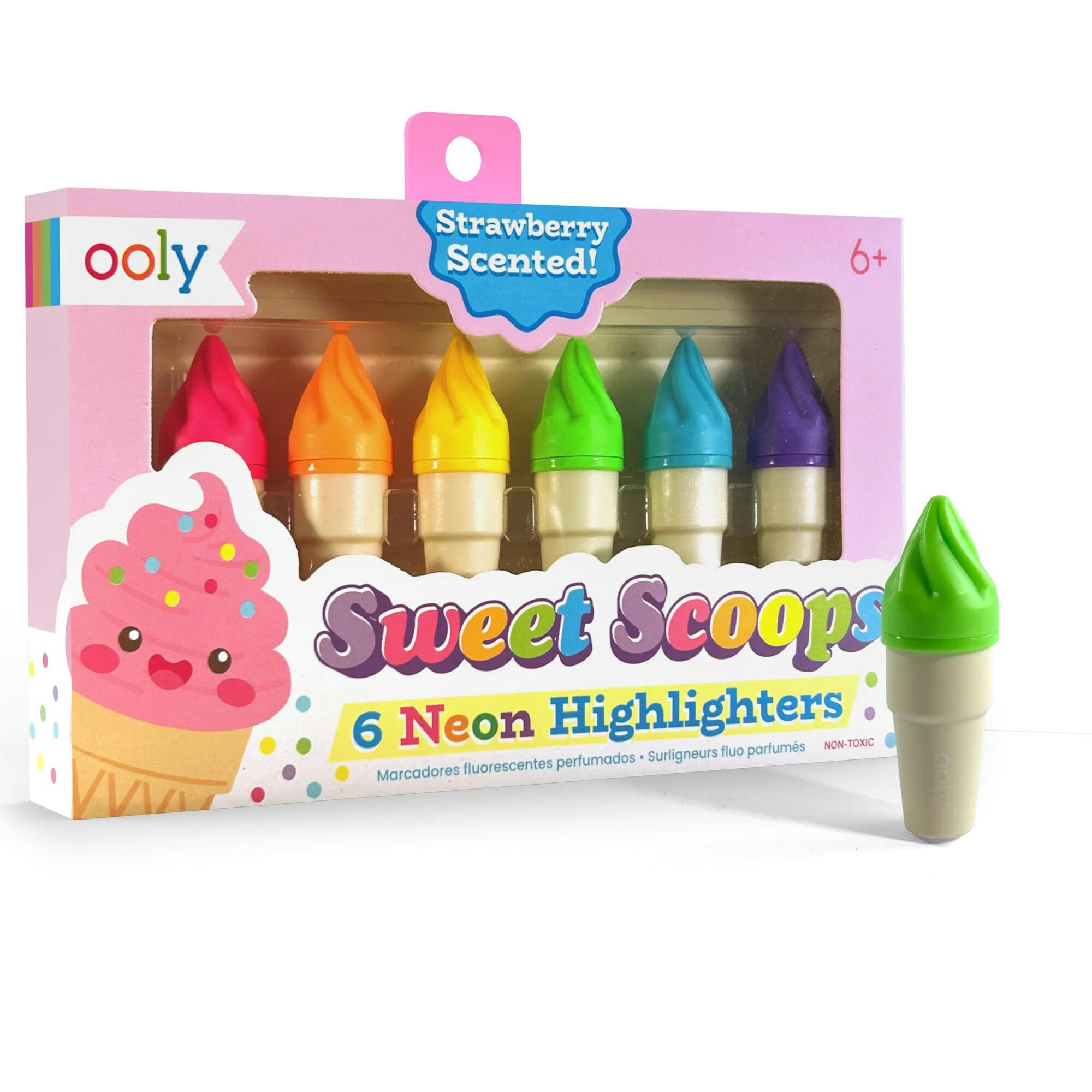 Sweet Scoops Scented Neon Highlighters - Set of 6