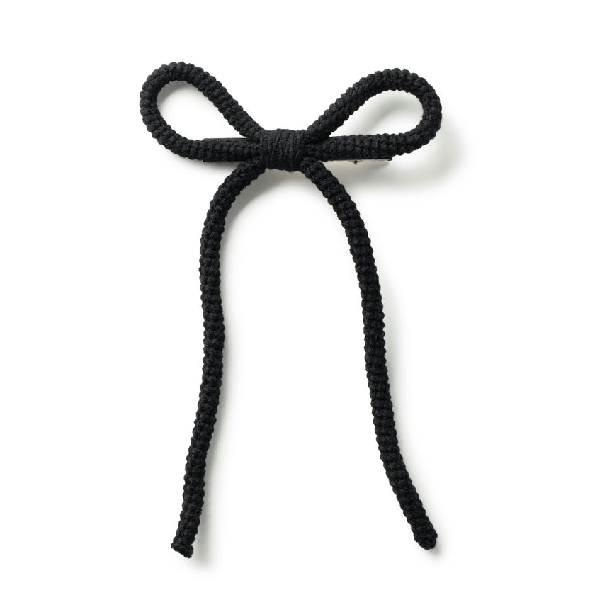 Halo Luxe Juliana Textured Knit Long Tail Clip - Black