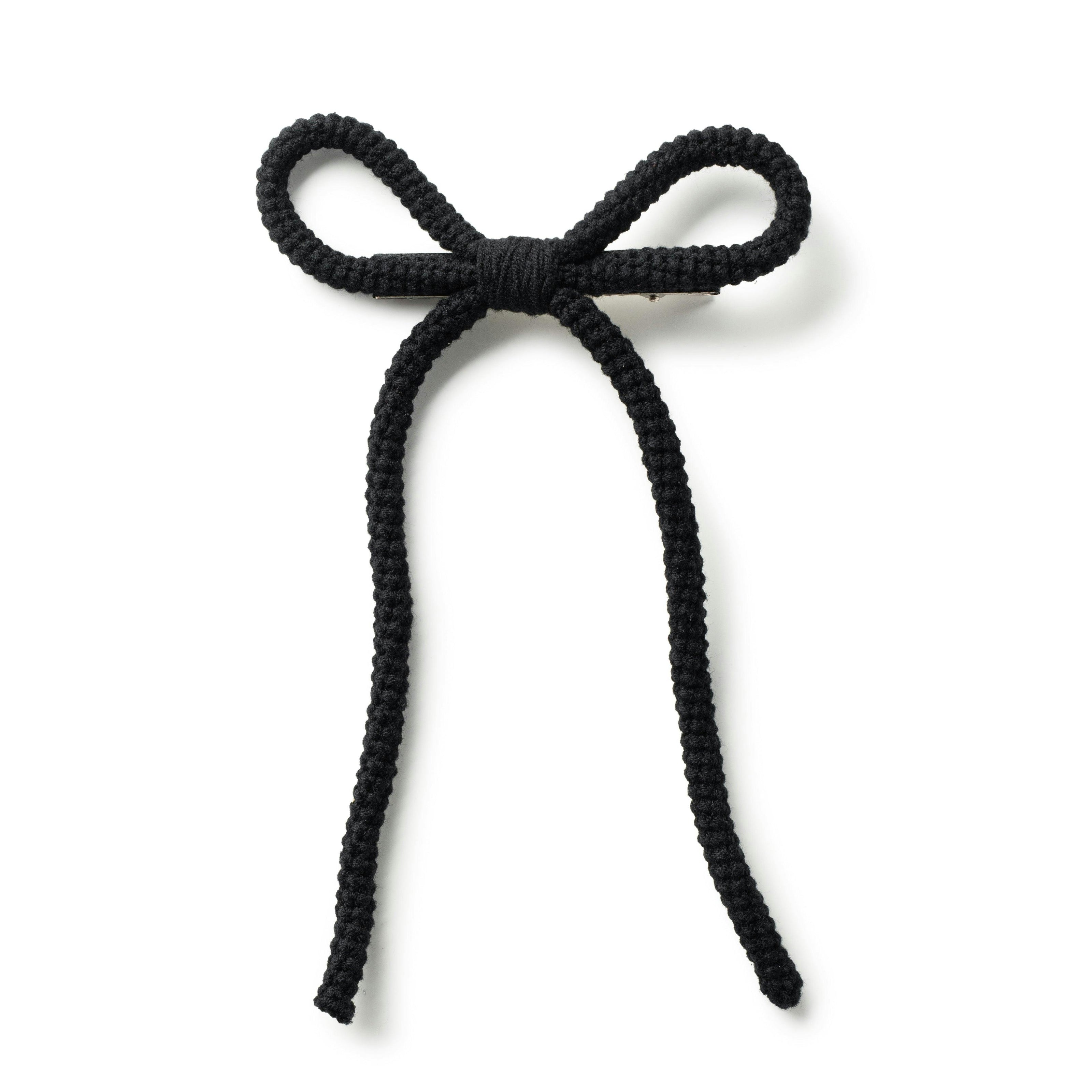 Halo Luxe Juliana Textured Knit Long Tail Clip - Black