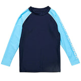 Navy Light Blue Sleeve LS Rash Top