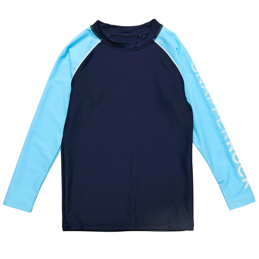 Navy Light Blue Sleeve LS Rash Top