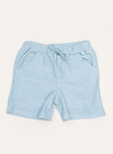 Dax French Terry Shorts - Misty Blue Stripe