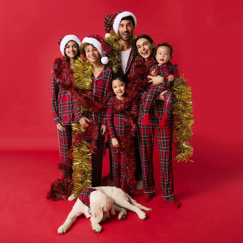 Red Tartan Plaid Classic Pajama Set