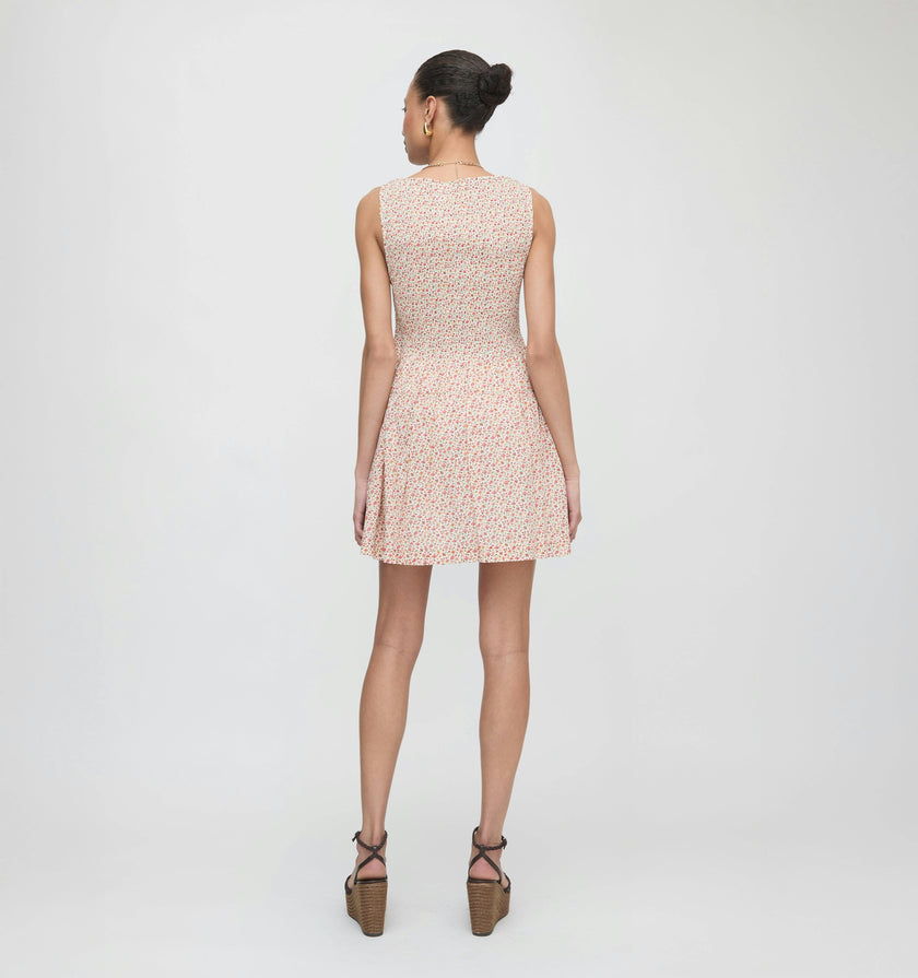 The Cosima Mini Nap Dress - Ivory Geo Ditsy