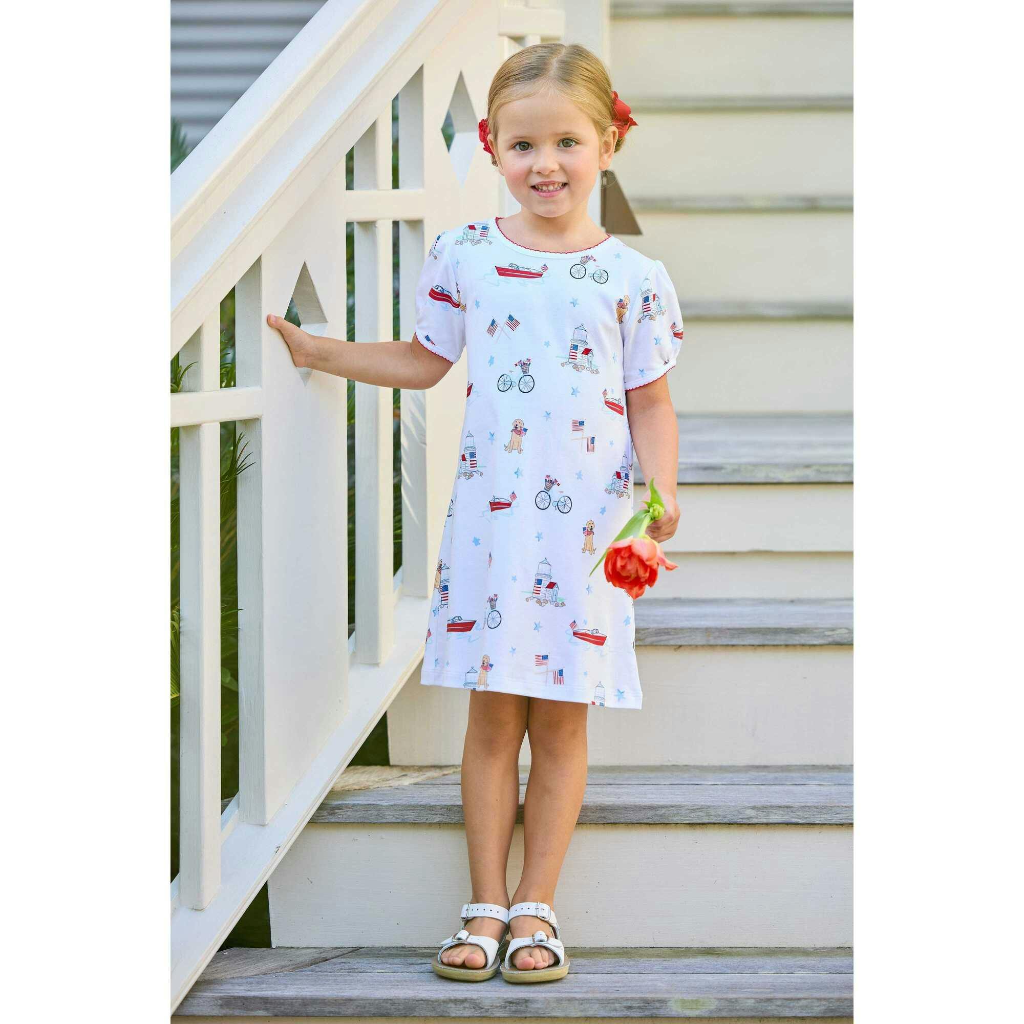 Printed T-Shirt Dress - Coastal Summer