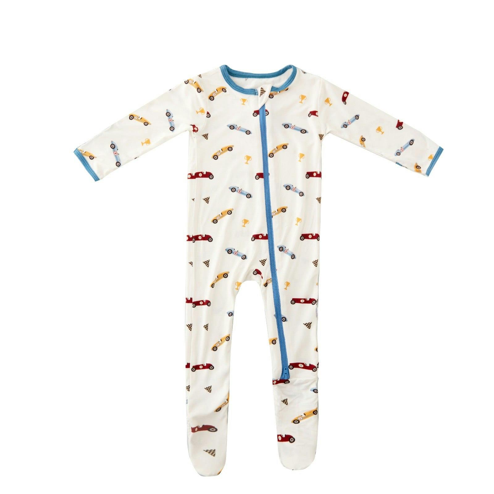 Race Cars Zippered Footie