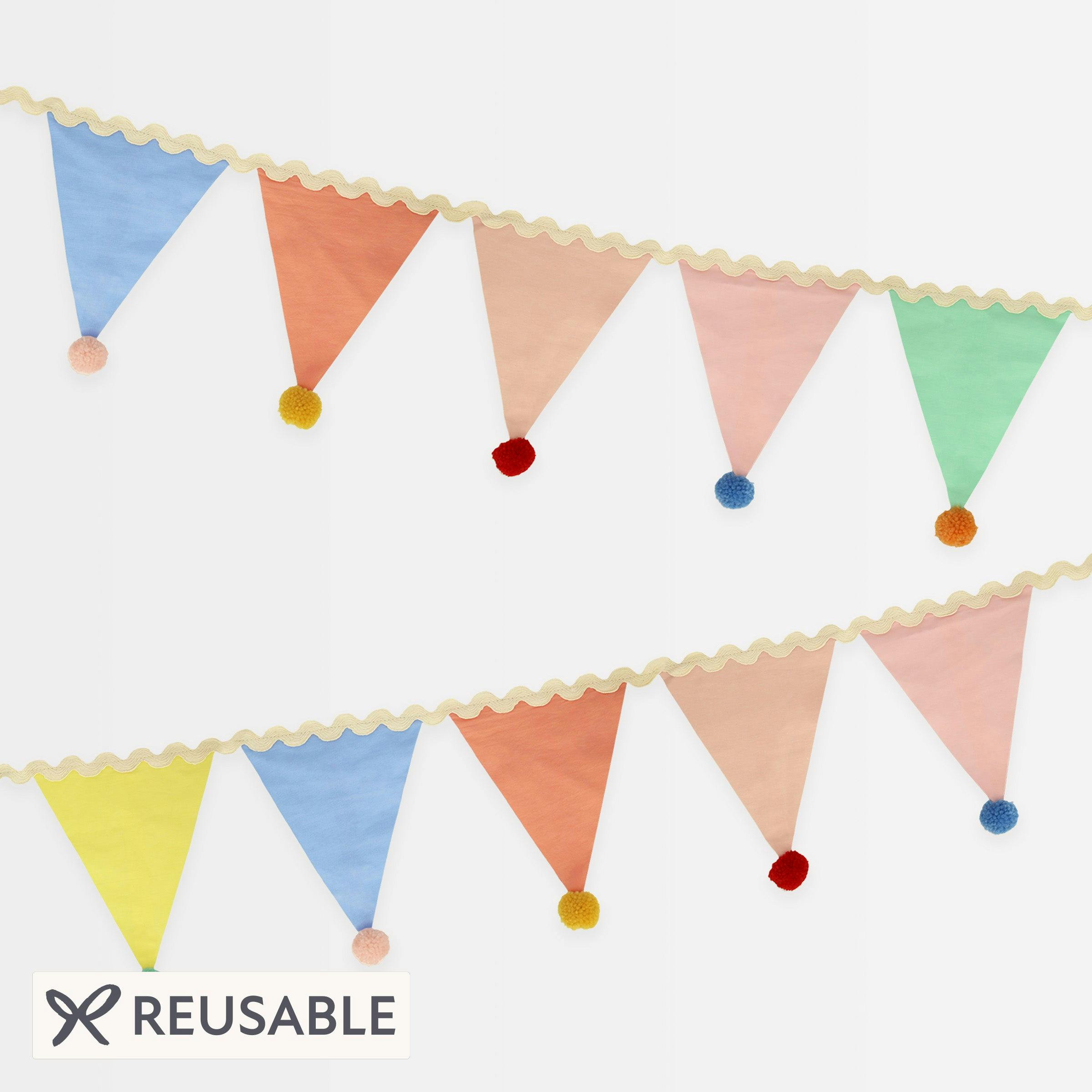 Pastel Pompom Flag Garland