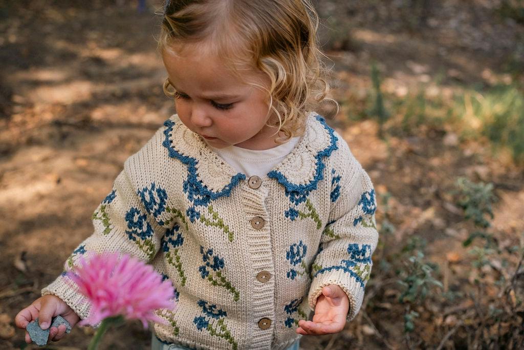Ines Cardigan in Midnight Bloom