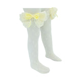 Embroidered Ribbon Bow Long Socks
