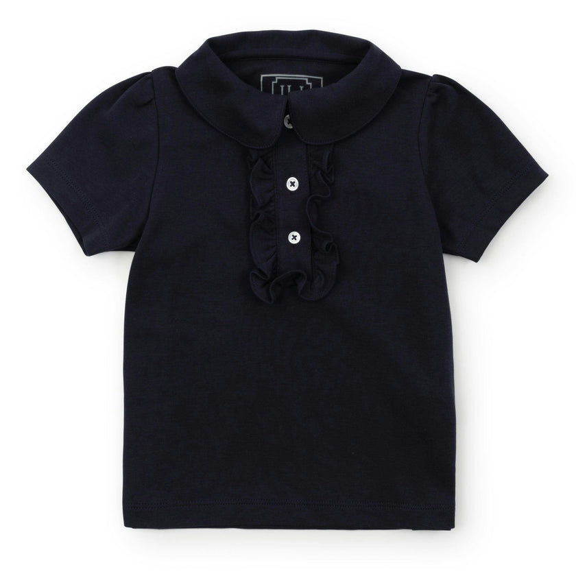 Jane Girls' Pima Cotton Short Sleeve Polo Shirt Navy