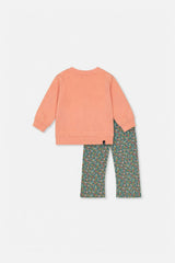 Baby Tunic And Leggings Set Pale Pink And Green Floral Print