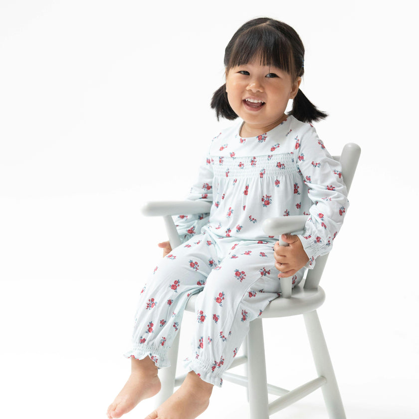 Alyssa Floral - Smocked Long Sleeve Romper