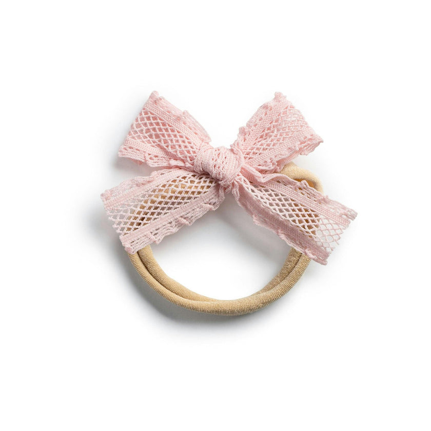 Halo Luxe Mae Lattice Lace Baby Headband - Ballet Slipper
