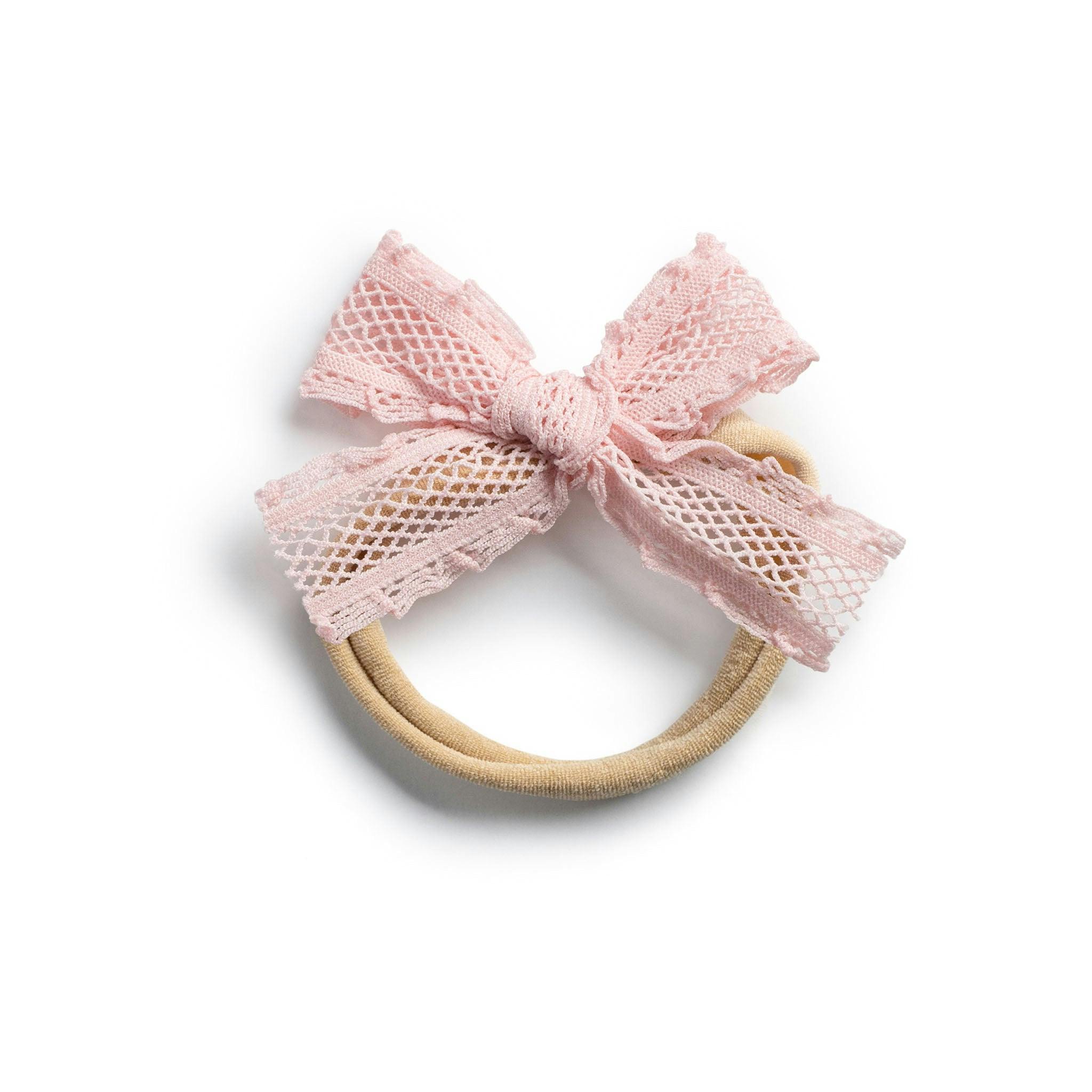 Halo Luxe Mae Lattice Lace Baby Headband - Ballet Slipper