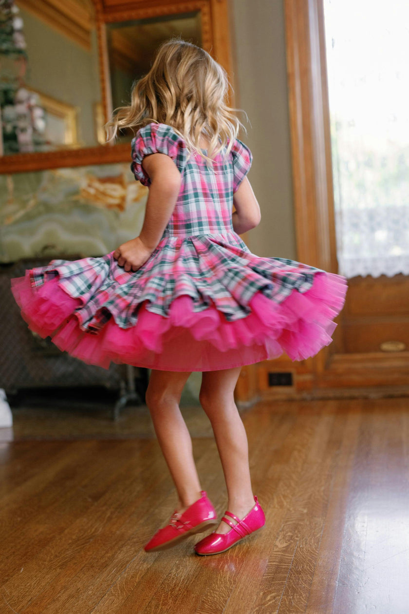 Mini Scottie Dress in Vibrant Plaid