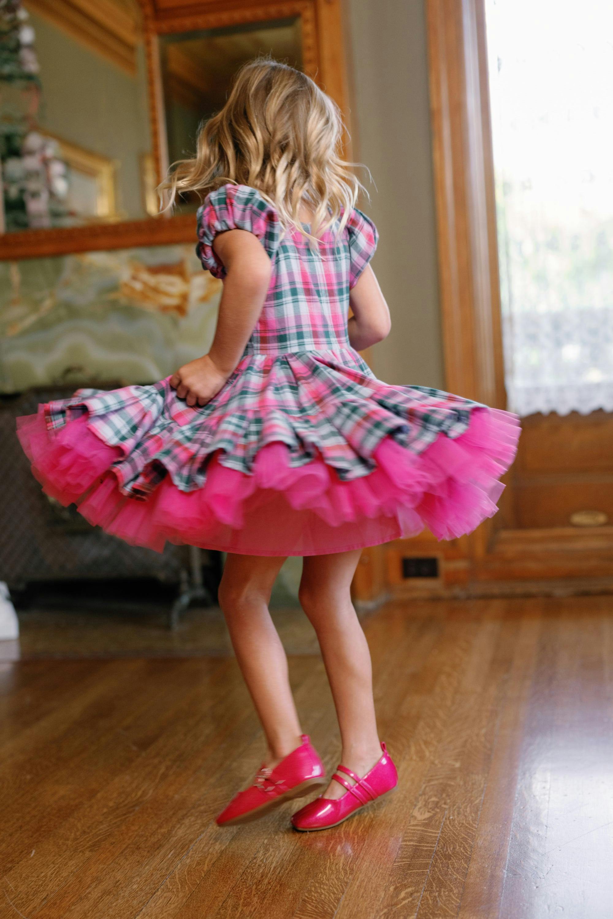 Mini Scottie Dress in Vibrant Plaid