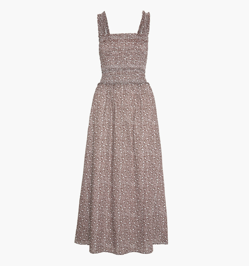 The Azalea Maxi Nap Dress - Chocolate Ditsy Thistle